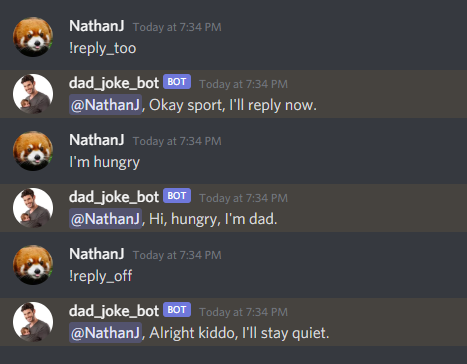 Image of discord bot interaction